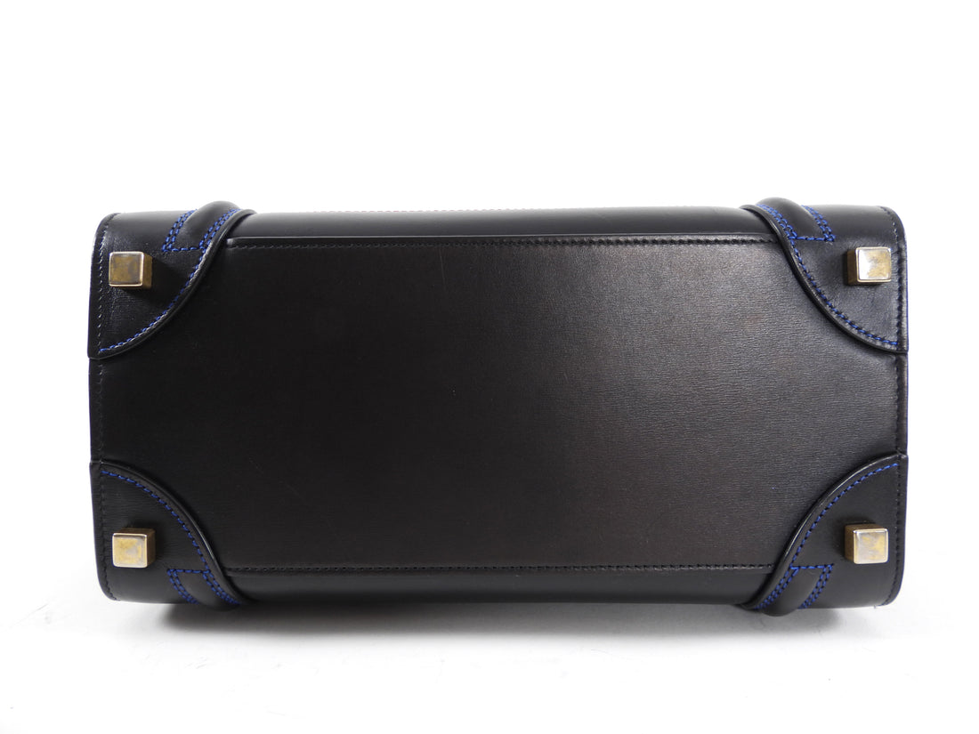 Celine Black Leather Micro (Small) Luggage Tote Bag
