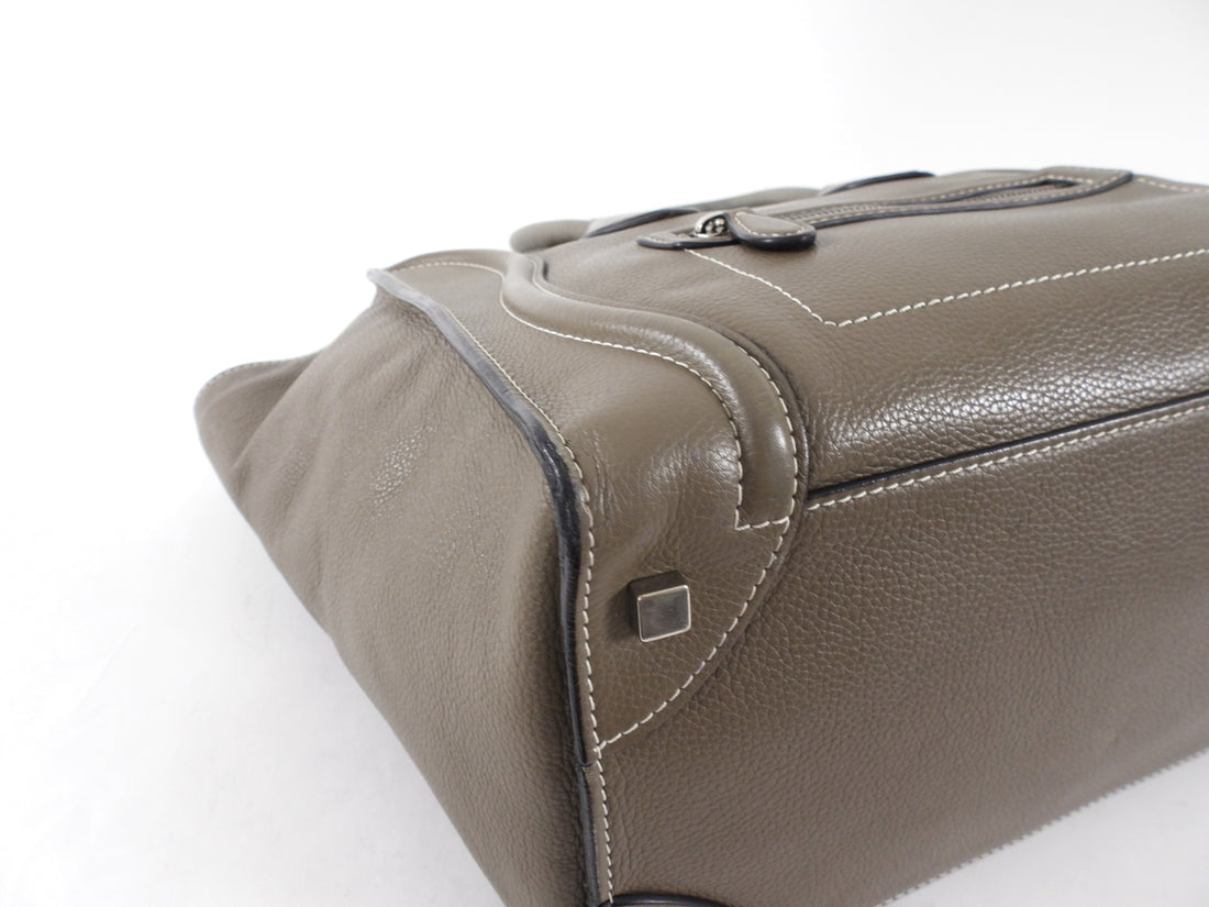 Celine Taupe Leather Micro Luggage Tote Bag