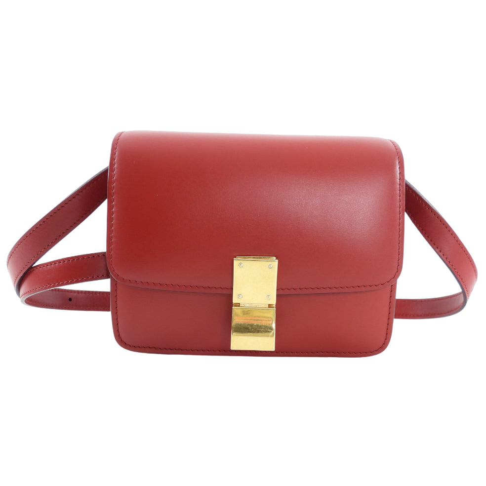 Celine Red Smooth Leather Small Box Bag