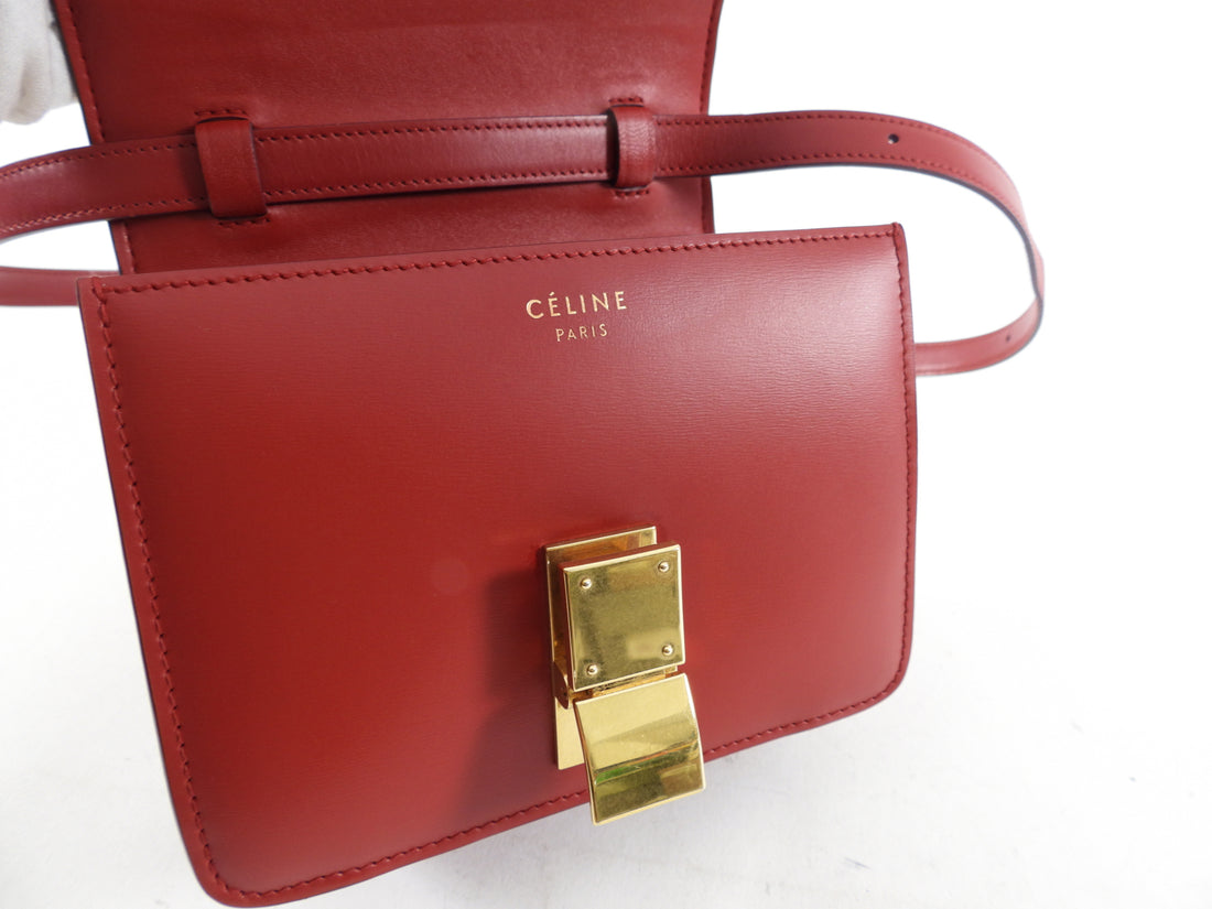 Celine Red Smooth Leather Small Box Bag