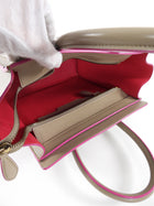Celine Taupe and Pink Two Tone Mini Luggage Tote Bag