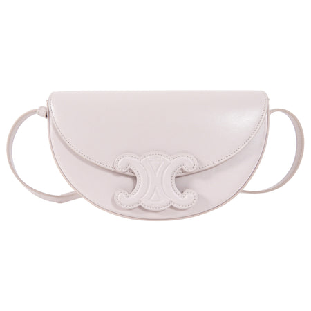 Celine Lilac Poudre Leather Triomphe Besace Half-Moon Shoulder Bag
