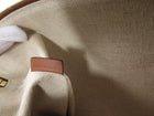 Celine Canvas and Tan Leather Triomphe Zip Pouch Clutch Bag