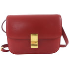 Celine Red Smooth Leather Medium Classic Box Bag