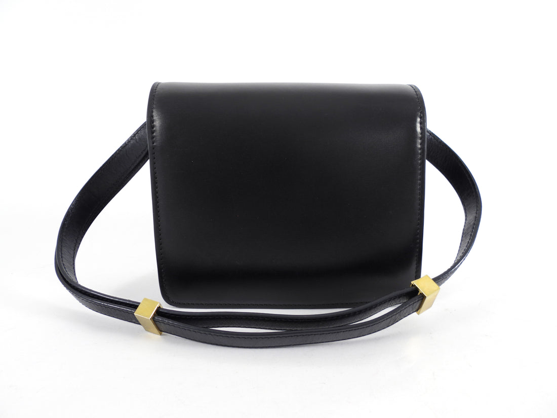 Celine Small Black Leather Box Bag