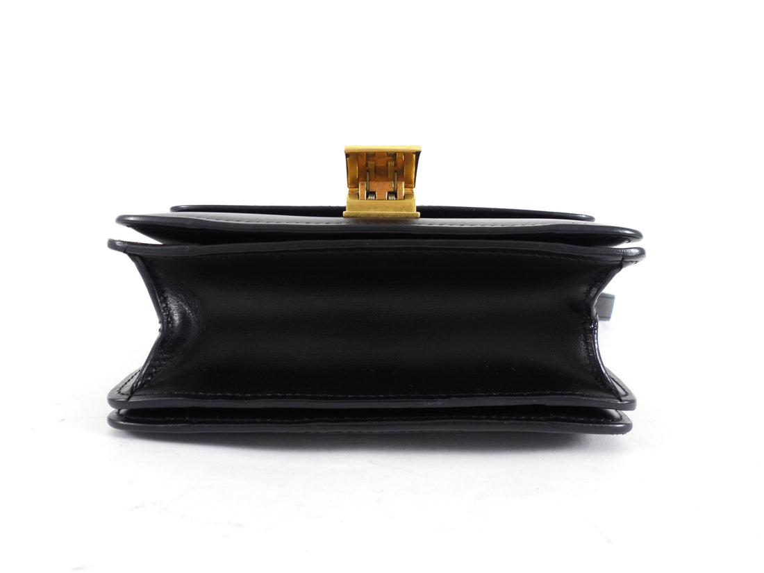 Celine Small Black Leather Box Bag