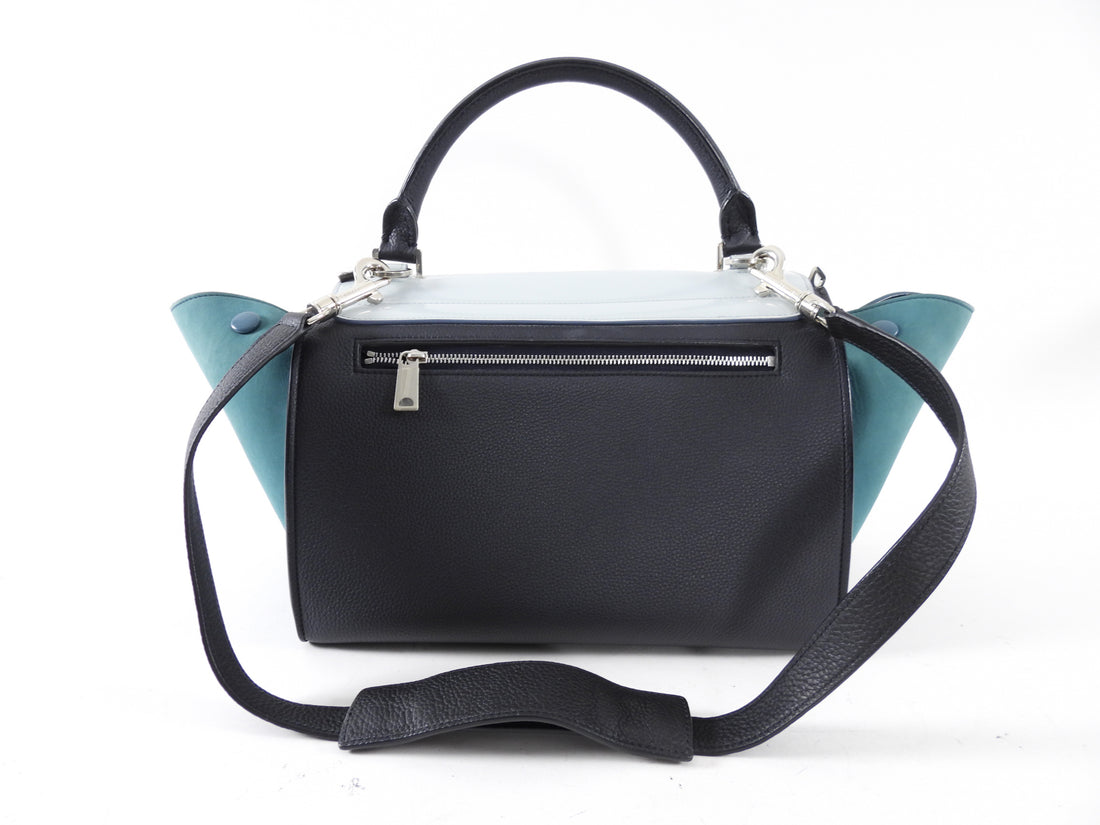 Celine Small Tricolour Blue Trapeze Bag SHW