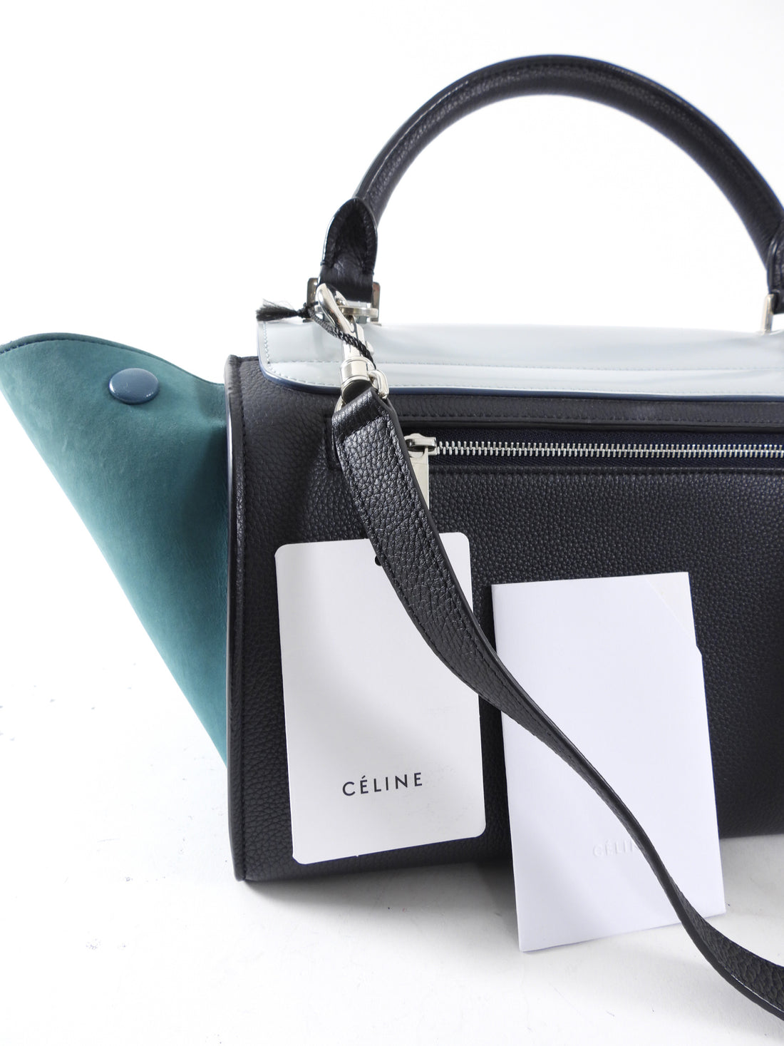 Celine Small Tricolour Blue Trapeze Bag SHW