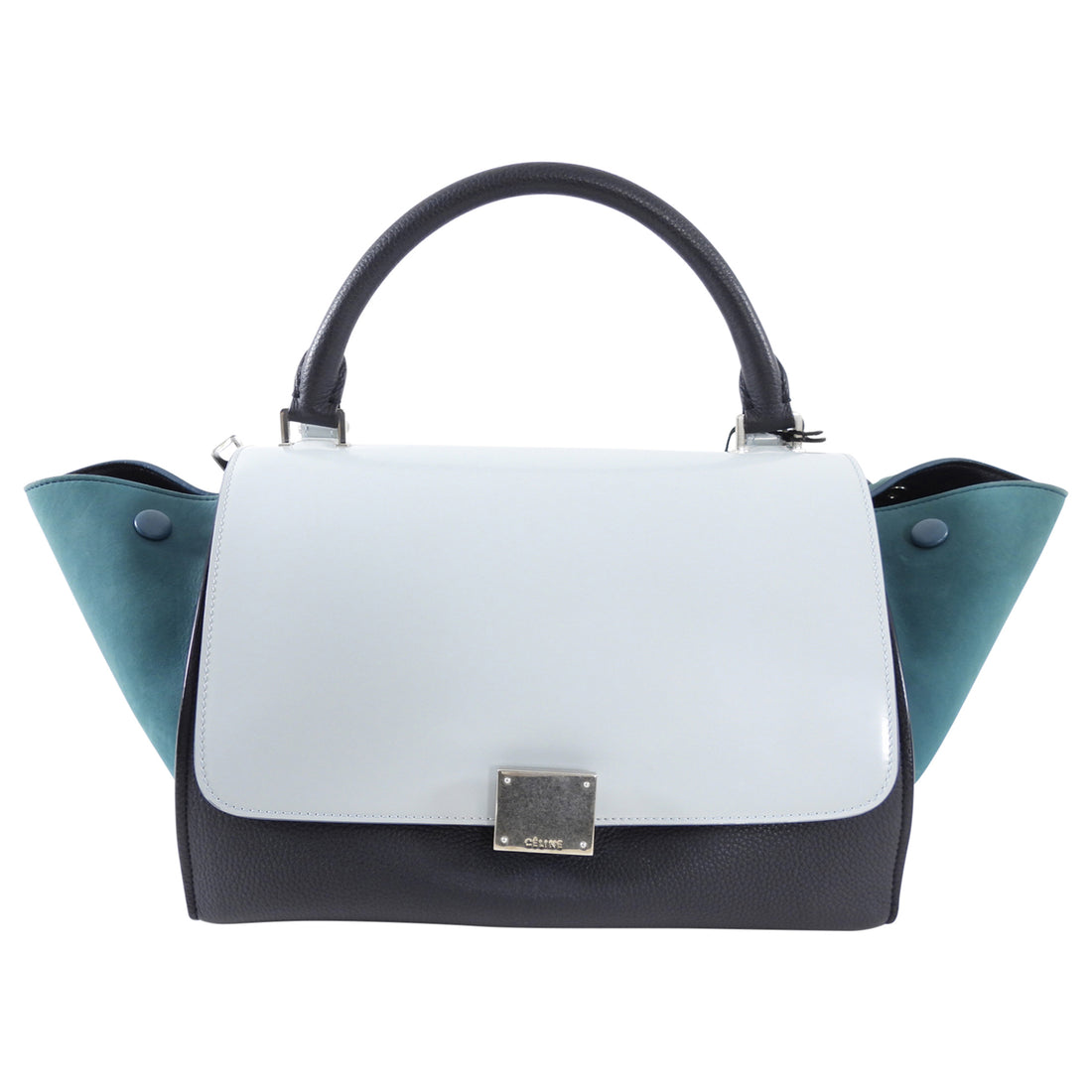Celine Small Tricolour Blue Trapeze Bag SHW