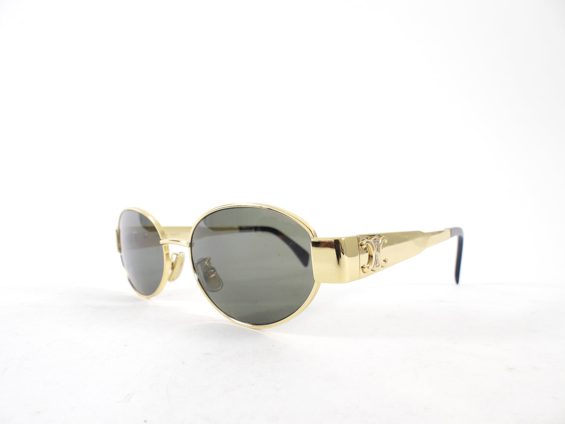 Celine Goldtone Oval Triomphe Sunglasses