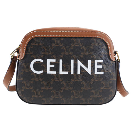 Celine Triomphe Small Coated Canvas Logo Crossbody Bag