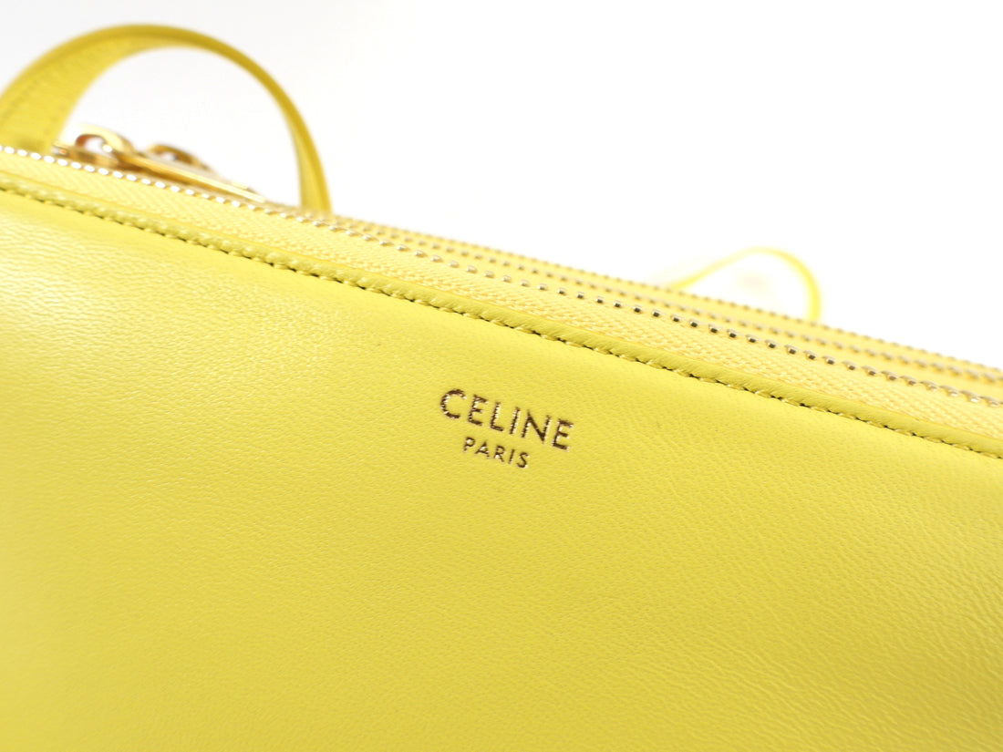 Celine Trio Large Shoulder Bag Fluo Yellow