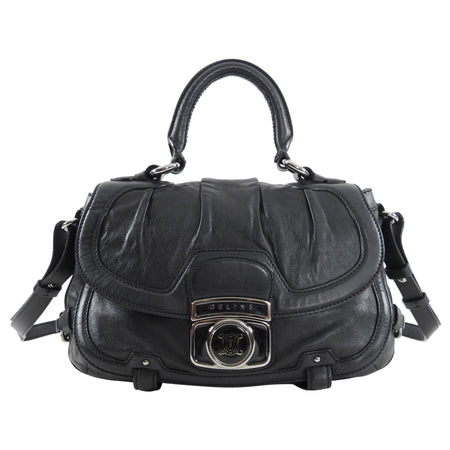 Celine 2007 AW Vintage Black Leather Two-Way Shoulder Bag