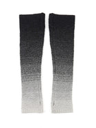 Chanel Grey Black Cashmere Blend Fingerless CC Ombre Gloves