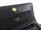 Chanel Black Caviar Leather Classic Wallet on Chain WOC GHW
