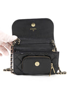 Chanel Black Mini Business Affinity Caviar Clutch on Chain Bag