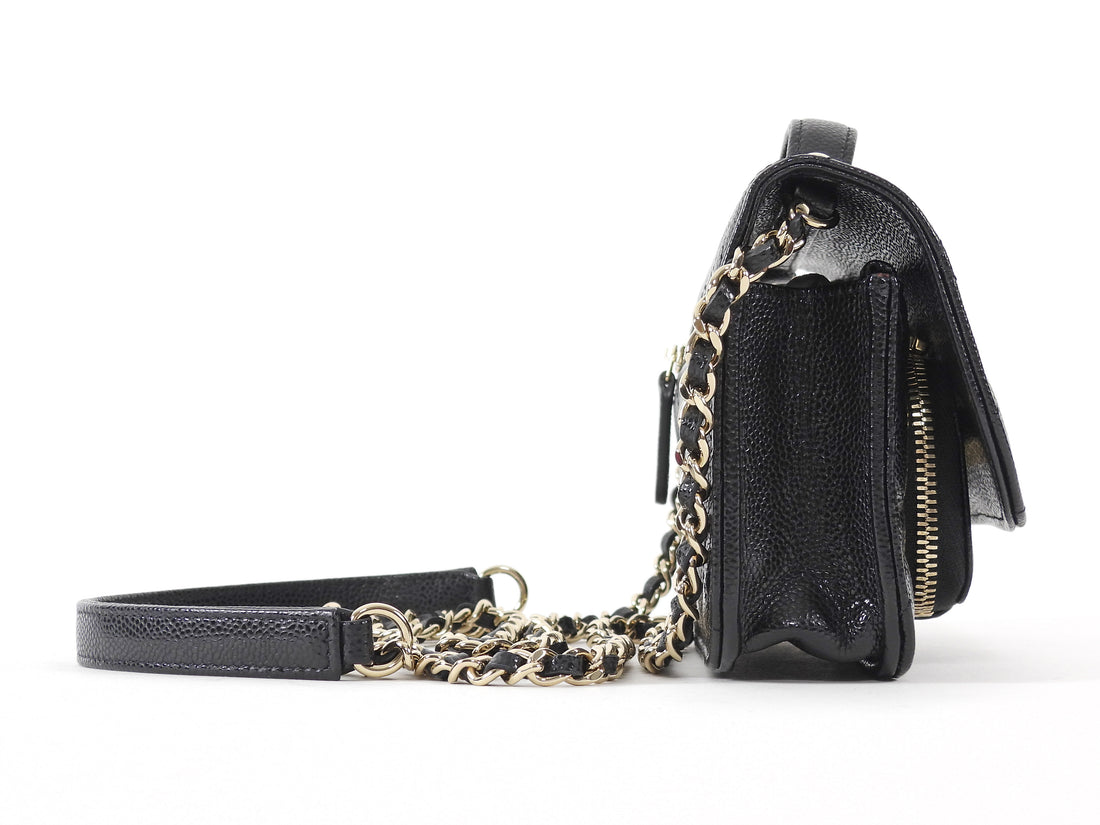 Chanel Black Mini Business Affinity Caviar Clutch on Chain Bag