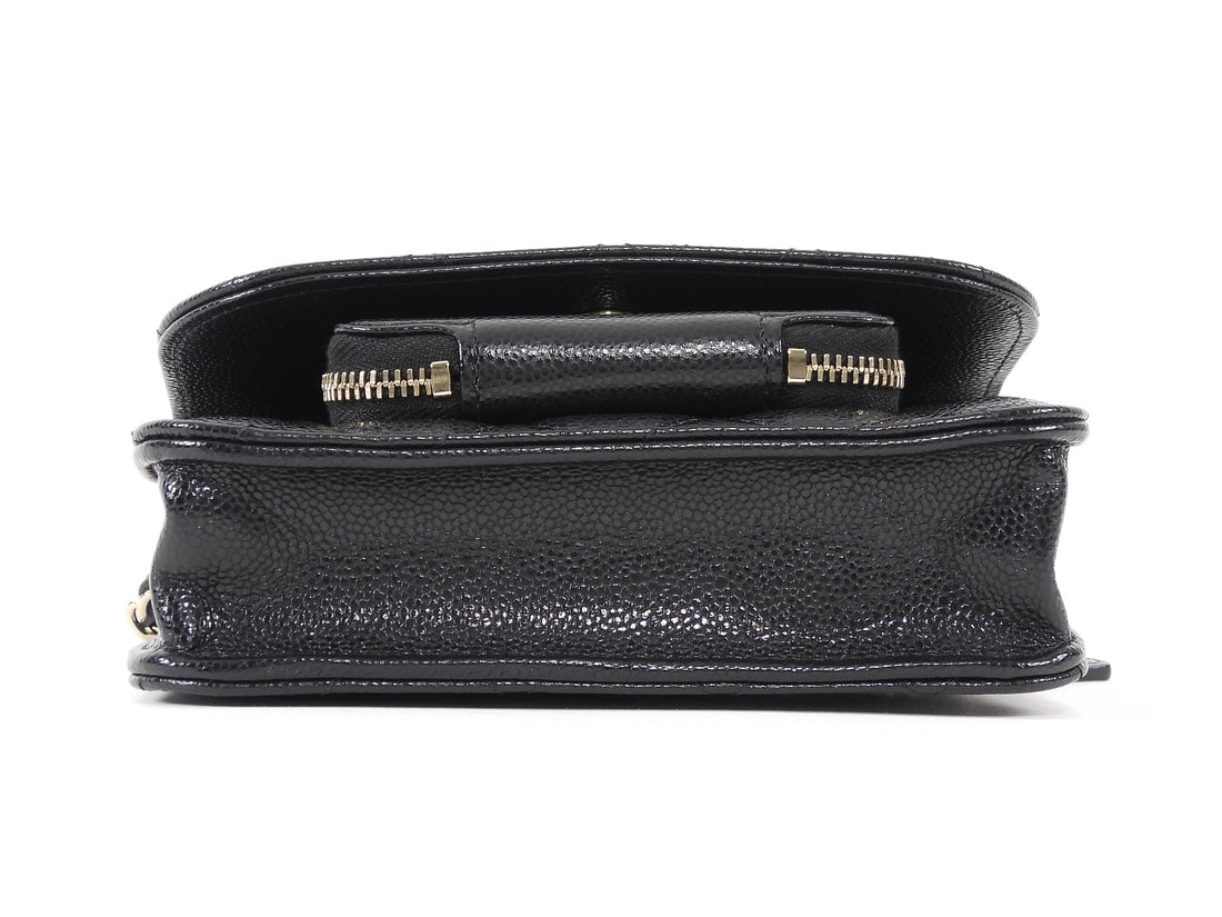 Chanel Black Mini Business Affinity Caviar Clutch on Chain Bag