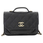 Chanel Black Mini Business Affinity Caviar Clutch on Chain Bag