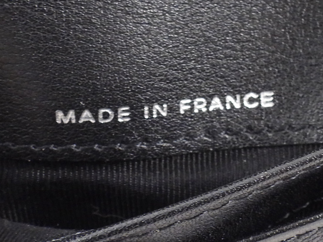 Chanel Black Patent Leather Quilted Reissue Compact Wallet
