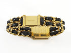 Chanel Black Gold Vintage 1987 Premiere 20mm Watch Chain Link Bracelet - XS