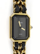 Chanel Black Gold Vintage 1987 Premiere 20mm Watch Chain Link Bracelet - XS
