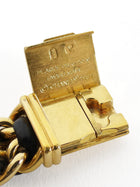 Chanel Black Gold Vintage 1987 Premiere 20mm Watch Chain Link Bracelet - XS