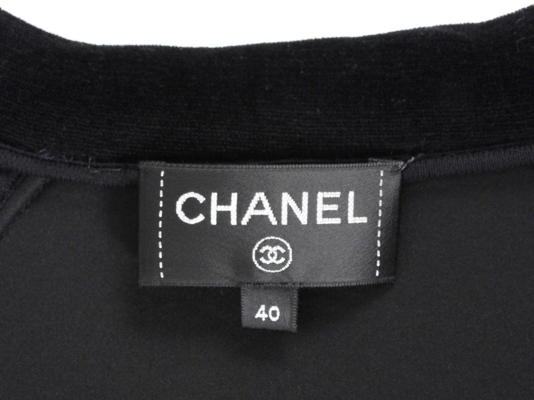 Chanel Black 2018 Coco Neige Velour Drawstring Jacket - 40 / M