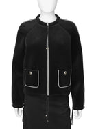 Chanel Black 2018 Coco Neige Velour Drawstring Jacket - 40 / M