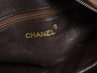 Chanel Brown Vintage 1991 Brown Caviar Leather Chevron Quilted Jumbo Camera Bag