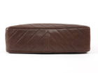 Chanel Brown Vintage 1991 Brown Caviar Leather Chevron Quilted Jumbo Camera Bag