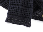 Chanel 05A Black Textured Knit Cardigan Sweater with Chain Trim