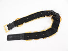 Chanel SS 1988 Vintage Black Leather Goldtone Multi Buckle Belt