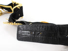 Chanel SS 1988 Vintage Black Leather Goldtone Multi Buckle Belt