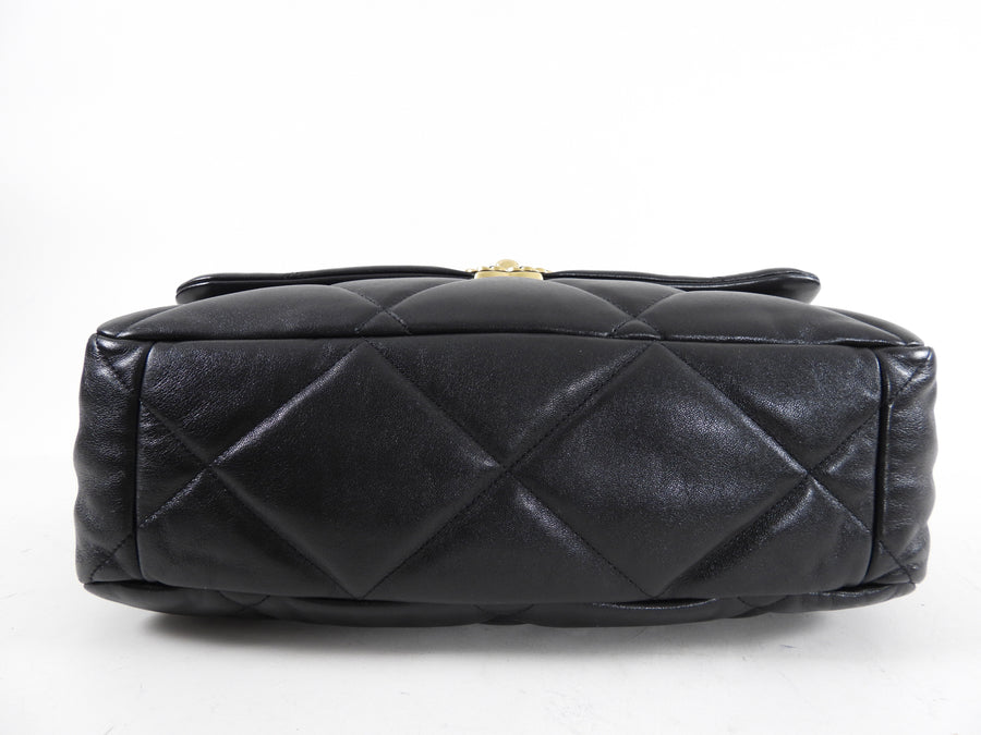 Chanel 19 Black Quilted Leather Maxi Flap Bag