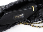 Chanel 22 Black Glossed Leather Large Chain Bag