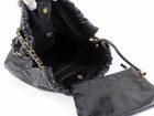 Chanel 22 Black Glossed Leather Large Chain Bag