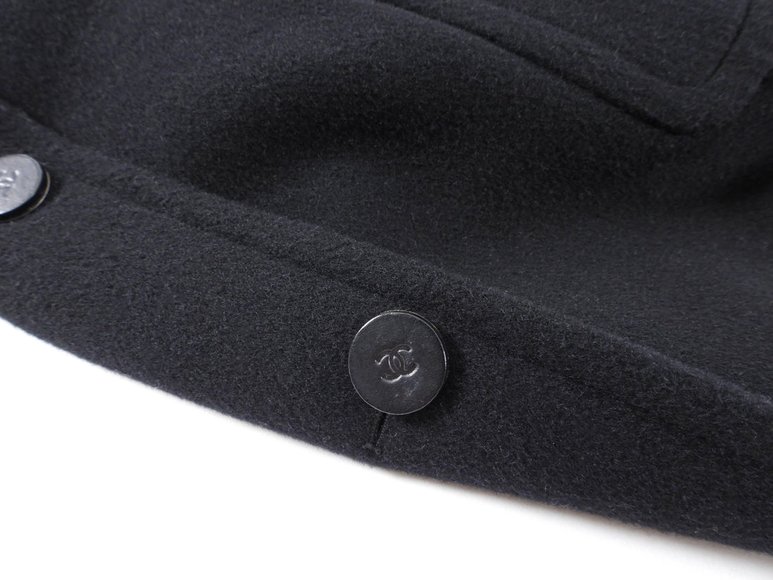 Chanel 01A Vintage Black Cashmere Coat - FR40