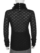 Chanel Black Sheer Ruffle Knit Collar and Cuffs Top 38