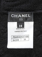 Chanel Black Sheer Ruffle Knit Collar and Cuffs Top 38