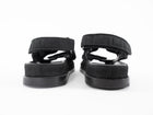 Chanel Black Canvas Quilted Crystal CC Dad Sandals - 37