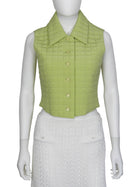 Chanel Green Chanel Vintage 00SS Chocolate Bar Padded Vest - 38