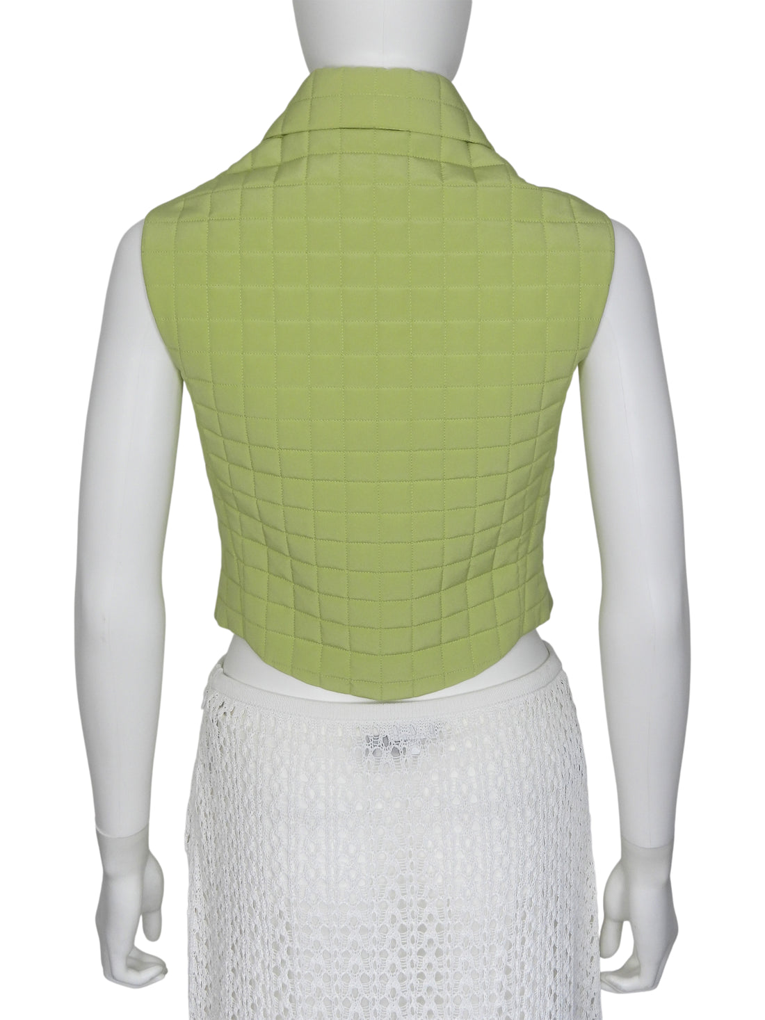 Chanel Green Chanel Vintage 00SS Chocolate Bar Padded Vest - 38