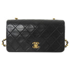 Chanel Black Vintage 1989-1991 Quilted Leather Mini Full Flap Bag Mini