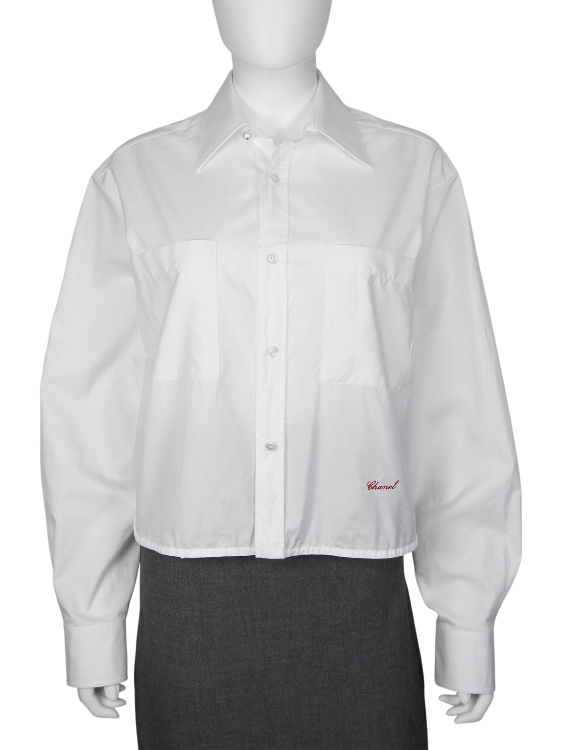 Chanel White 26P White Cotton Button Down Shirt - 40