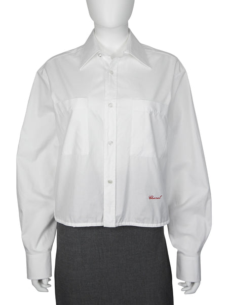 Chanel White 26P White Cotton Button Down Shirt - 40