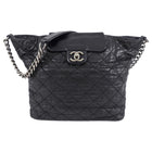 Chanel Black Quilted Aged Leather In The Mix Chain Tote Bag