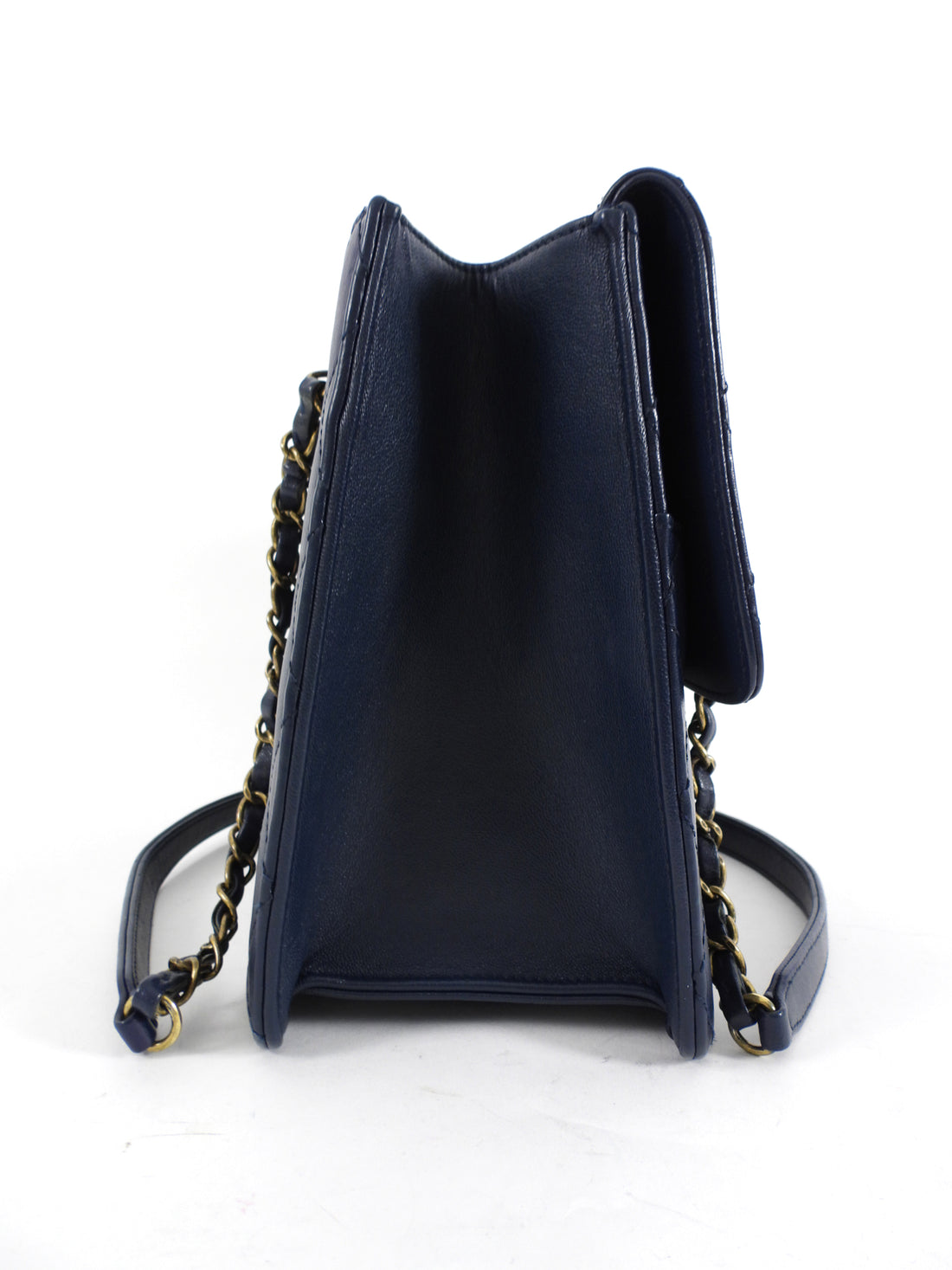 Chanel Navy Sheepskin Quilted Small Beauty Lock Chain Tote Bag