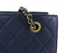 Chanel Navy Sheepskin Quilted Small Beauty Lock Chain Tote Bag