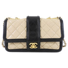 Chanel Black and Beige Medium Two Tone Elegant Flap Bag